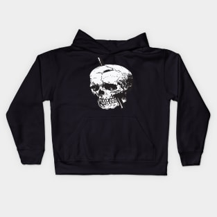 Black and White Skull of Phineas Gage With Tamping Iron Kids Hoodie